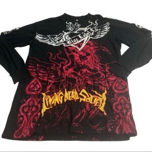 Mens Black Label Double Sided Graphic Top